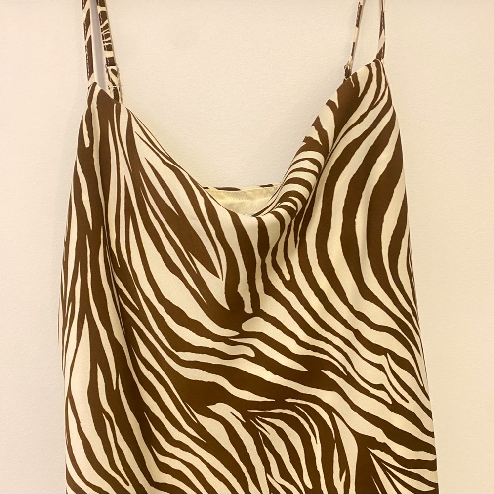 Zebra Print Satin Dress